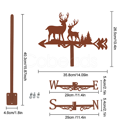 Iron Wind Direction Indicator AJEW-WH0525-001-1