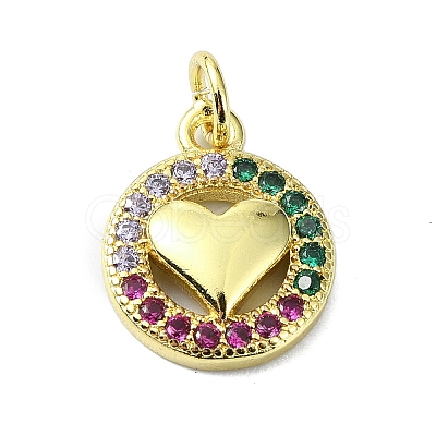 Brass Micro Pave Colorful Cubic Zirconia Pendants KK-H475-14G-06-1