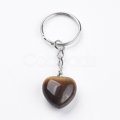 Natural Tiger Eye Keychain KEYC-F019-02O-1