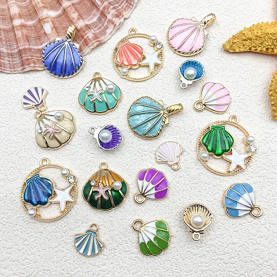 Zinc Alloy Enamel Pendants PW-WG9A069-01-1