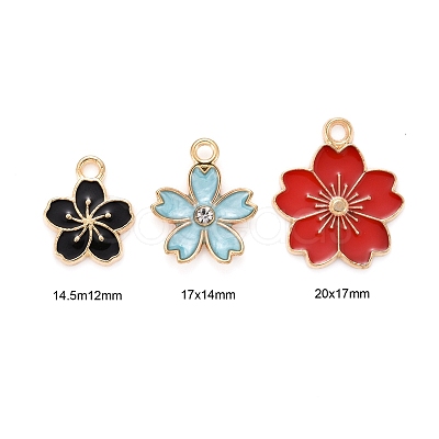 90Pcs 9 Style Alloy Enamel Pendants ENAM-LS0001-19LG-1