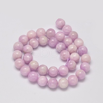 Round Grade A Natural Kunzite Beads Strands G-F289-36-10mm-1