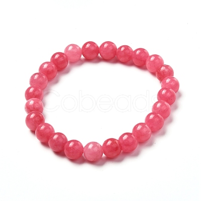 Natural Chalcedony Stretch Bracelet for Women Men Gift BJEW-JB06690-1