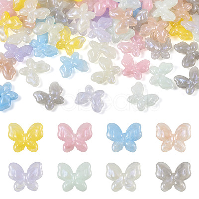 Pandahall 80Pcs 8 Colors Opaque Acrylic Beads OACR-TA0001-24-1