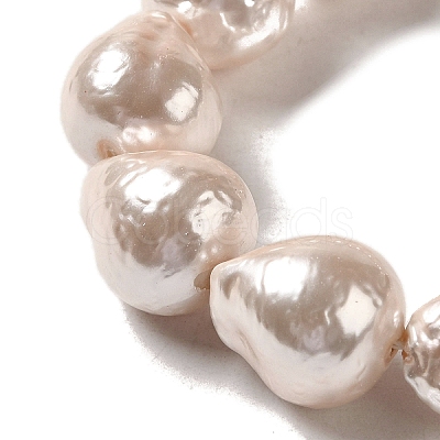 Electroplated Shell Pearl Beads Strands BSHE-G035-01A-07-1