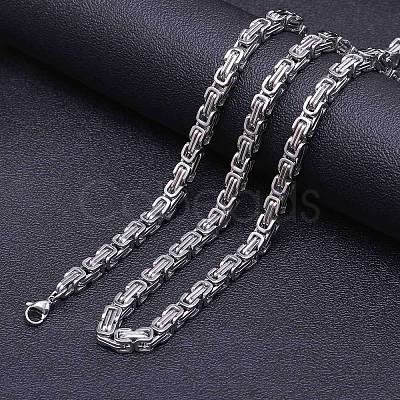 Titanium Steel Byzantine Chain Necklaces FS-WG56795-05-1