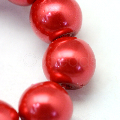 Baking Painted Pearlized Glass Pearl Round Bead Strands X-HY-Q003-6mm-74-1