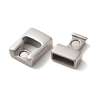 Tarnish Resistant 304 Stainless Steel Magnetic Clasps with Glue-in Ends STAS-P325-01P-1