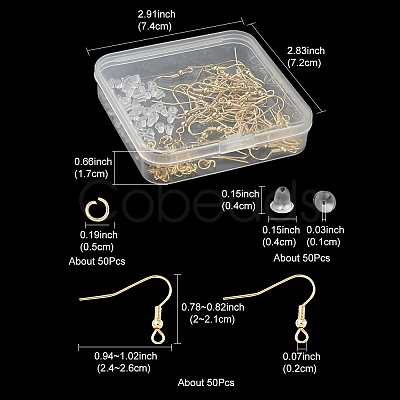 50Pcs 304 Stainless Steel Earring Hooks DIY-YW0006-79-1