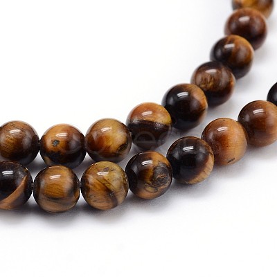 Natural Tiger Eye Beads Strands X-G-J303-11-6mm-1