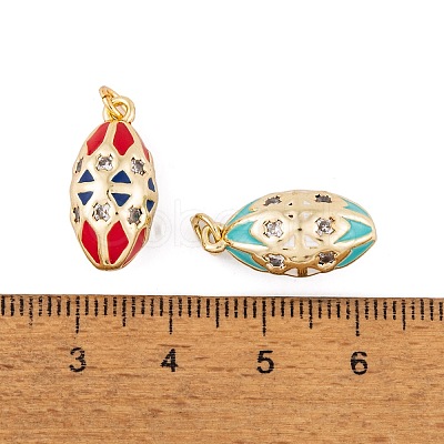 Brass Micro Pave Cubic Zirconia Pendants KK-E112-09G-1