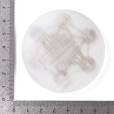 Flat Round Natural Selenite Slice Coasters DJEW-C015-02C-1