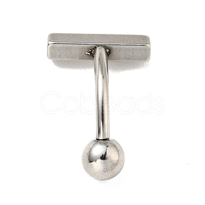 304 Stainless Steel T-Shaped Curved Barbell AJEW-G041-04P-1