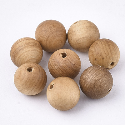 Natural Wood Beads X-WOOD-S053-37-1