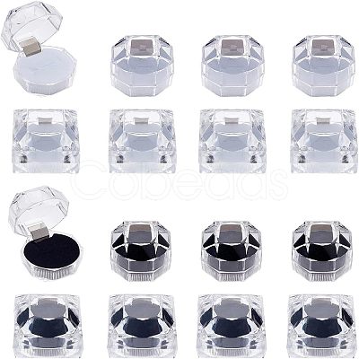 Fingerinspire 16Pcs 4 Style Transparent Plastic OBOX-FG0001-01-1