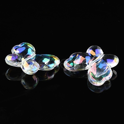 UV Plating Transparent Acrylic Beads OACR-K005-02-1