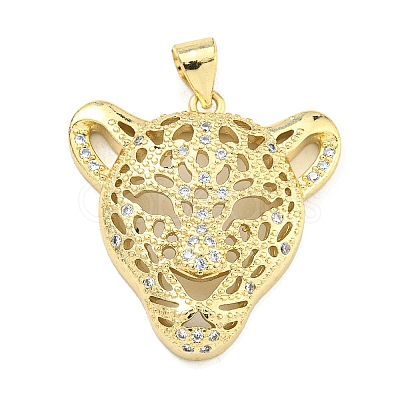 Brass Micro Pave Cubic Zirconia Pendants KK-K354-13C-G-1