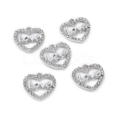 Alloy Crystal Rhinestone Pendants ALRI-H004-44P-1