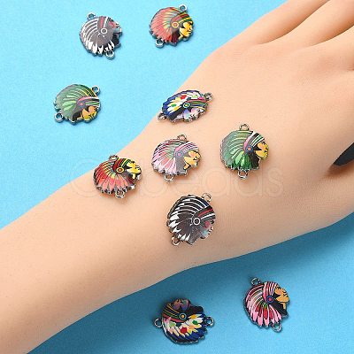 10Pcs 5 Colors Alloy Enamel Connector Charms ENAM-YW0003-73-1