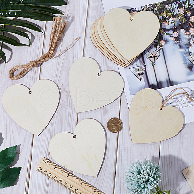 Heart Unfinished Wood Cutouts Ornaments WOOD-WH0002-33-1