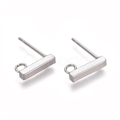 Non-Tarnish 304 Stainless Steel Stud Earring Findings X-STAS-E482-03B-P-1