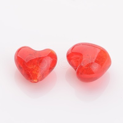 Valentine Gifts for Her Ideas Handmade Gold Foil Glass Beads FOIL-R050-12x8mm-1-1