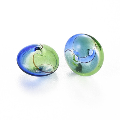 Transparent Handmade Blown Glass Globe Beads X-GLAA-T012-34-1