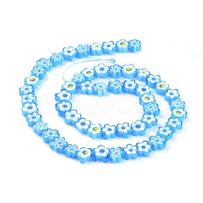 Handmade Millefiori Glass Bead Strands X-LAMP-J035-8mm-09-1