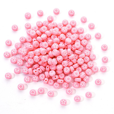 Opaque Acrylic Beads MACR-YW0001-18E-1