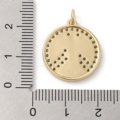 Rack Plating Brass Micro Pave Cubic Zirconia Pendants KK-A190-13G-1