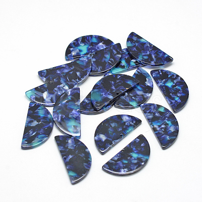 Cellulose Acetate(Resin) Semi Circle Pendants X-KY-S111B-A344-1