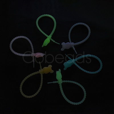 Luminous Silicone Cable Zip Ties AJEW-P104-01A-1