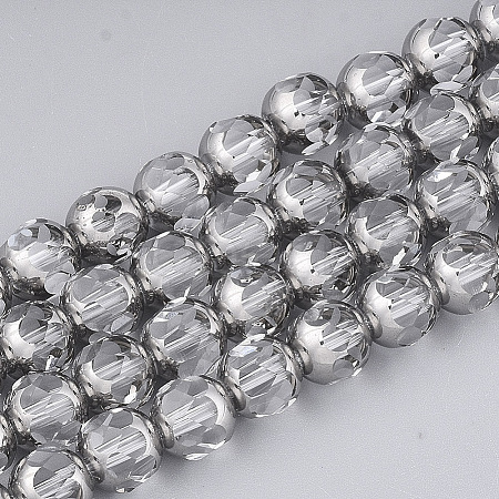 Electroplate Glass Beads Strands X-EGLA-T019-02I-1