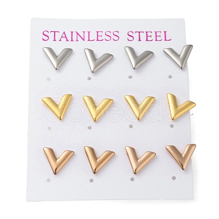 PVD Vacuum Plating 304 Stainless Steel Stud Earring EJEW-C099-03MC-1