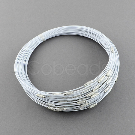 Stainless Steel Wire Necklace Cord DIY Jewelry Making X-TWIR-R003-22-1