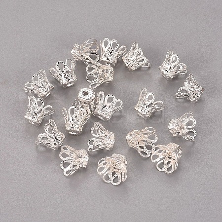Plated Iron Bell Filigree Bead Caps X-IFIN-S696-46S-1