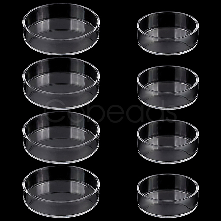 8Pcs 2 Style Transparent Acrylic Aquarium Shrimp Feeding Dishes AJEW-GO0001-01-1