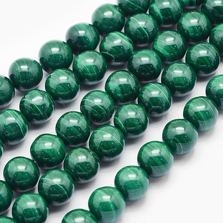 Natural Malachite Beads Strands G-O166-07B-6mm-1