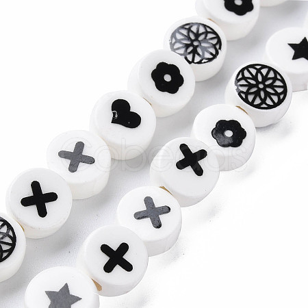 Handmade Porcelain Ceramic Beads Strands PORC-Q265-014-1