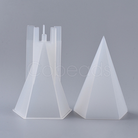 2PCS DIY Pentagonal Aromatherapy Candle Silicone & Plastic Molds DIY-F048-08-1