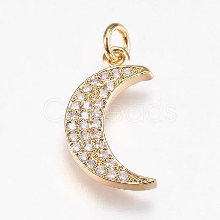 Brass Micro Pave Cubic Zirconia Pendants ZIRC-E145-62G-1