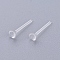 Plastic Stud Earring Findings, Clear, 3mm, Pin: 0.7mm, about 1000pcs/bag