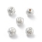 Alloy Hollow Beads, Round, Cadmium Free & Lead Free, Silver, 8x7~8mm, Hole: 1.5~2mm