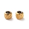 Ion Plating(IP) 304 Stainless Steel Beads, Round, Real 18K Gold Plated, 3x2.5mm, Hole: 1.5mm