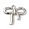 Rack Plating Alloy Pendants, Cadmium Free & Nickel Free & Lead Free, Bowknot, Platinum, 18x19.5x2mm, Hole: 1.8mm