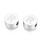 Tarnish Resistant 304 Stainless Steel Beads, Flat Round with Letter, Letter.R, 10x4.5mm, Hole: 2mm