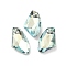 Electroplated Glass Pendants, Back Plated, Faceted, Polygon, Light Blue, 19x11x5mm, Hole: 1.2mm