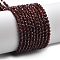 Natural Garnet Beads Strands, Faceted, Round, 3mm, Hole: 0.8mm, about 124~126pcs/strand, 15.28~15.47''(38.8~39.3cm)