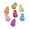 Plating Opaque Acrylic Pendants, AB Color, Flower, Mixed Color, 18.5x11x4mm, Hole: 3.4mm, 1388pcs/500g