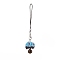 Glass Seed Beads Mobile Straps, Mushroom, Deep Sky Blue, 9.2cm